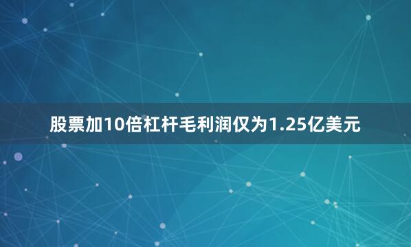 股票加10倍杠杆毛利润仅为1.25亿美元